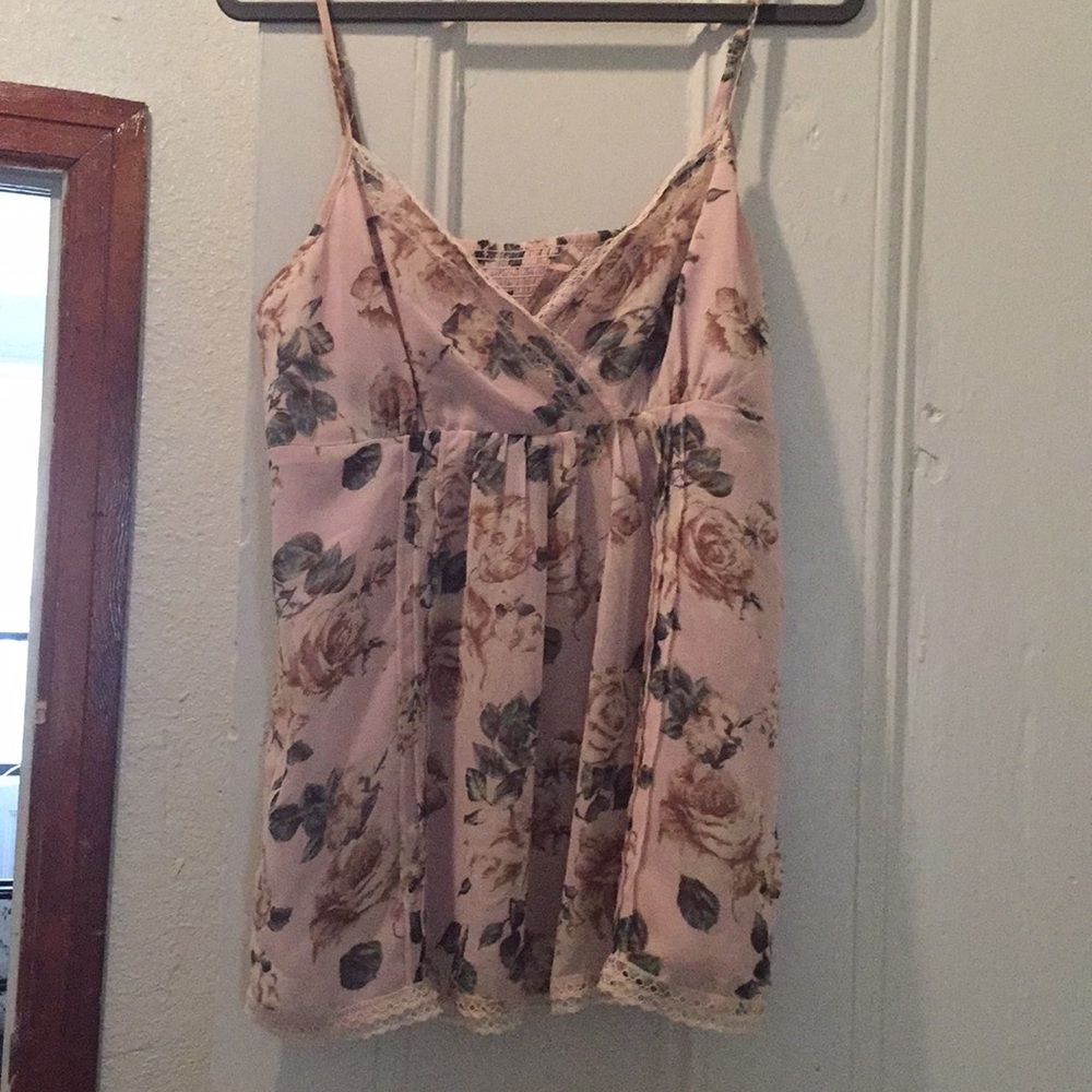 FOREVER 21 Pink Floral Baby Doll Top